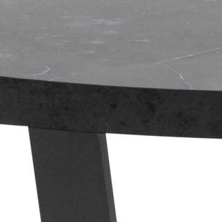 mutoni Table basse Amelia décor mélaminé marbre noir rond 77x77  