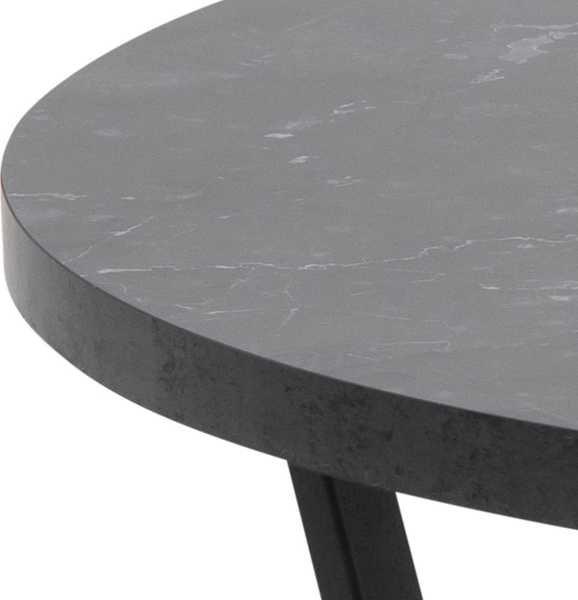 mutoni Table basse Amelia décor mélaminé marbre noir rond 77x77  