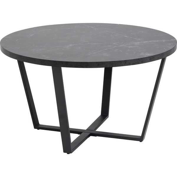 mutoni Table basse Amelia décor mélaminé marbre noir rond 77x77  