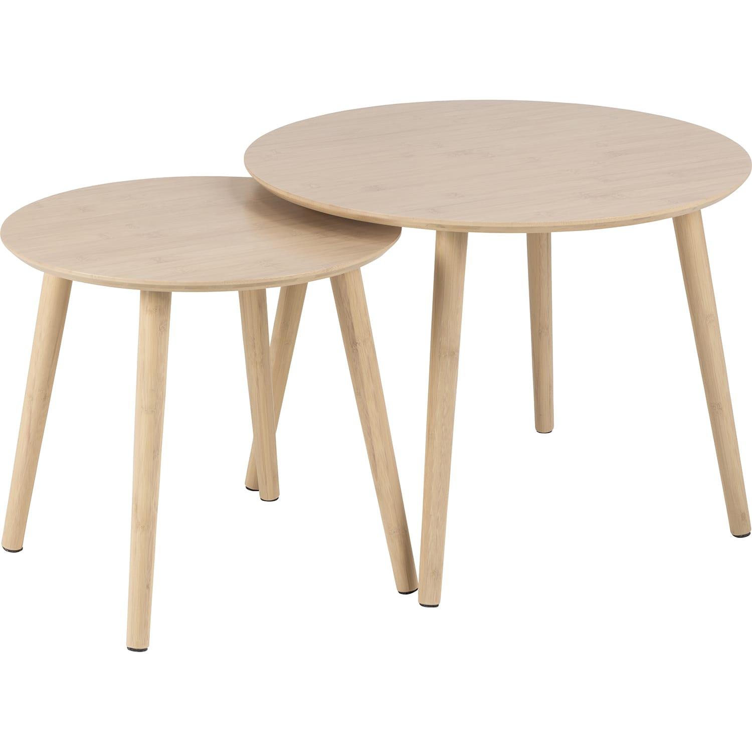 mutoni Table basse Rosalind en bambou naturel (lot de 2)  