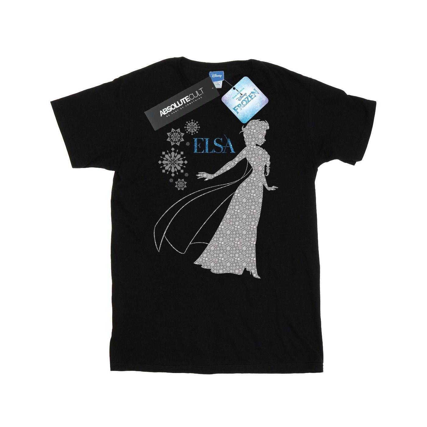 Image of Frozen Elsa Christmas Silhouette Tshirt Herren Schwarz M