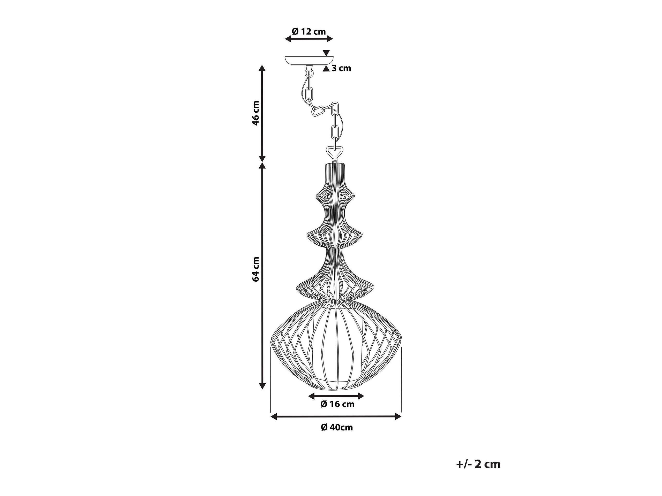 Beliani Lampe suspension en Métal Industriel KOLVA  