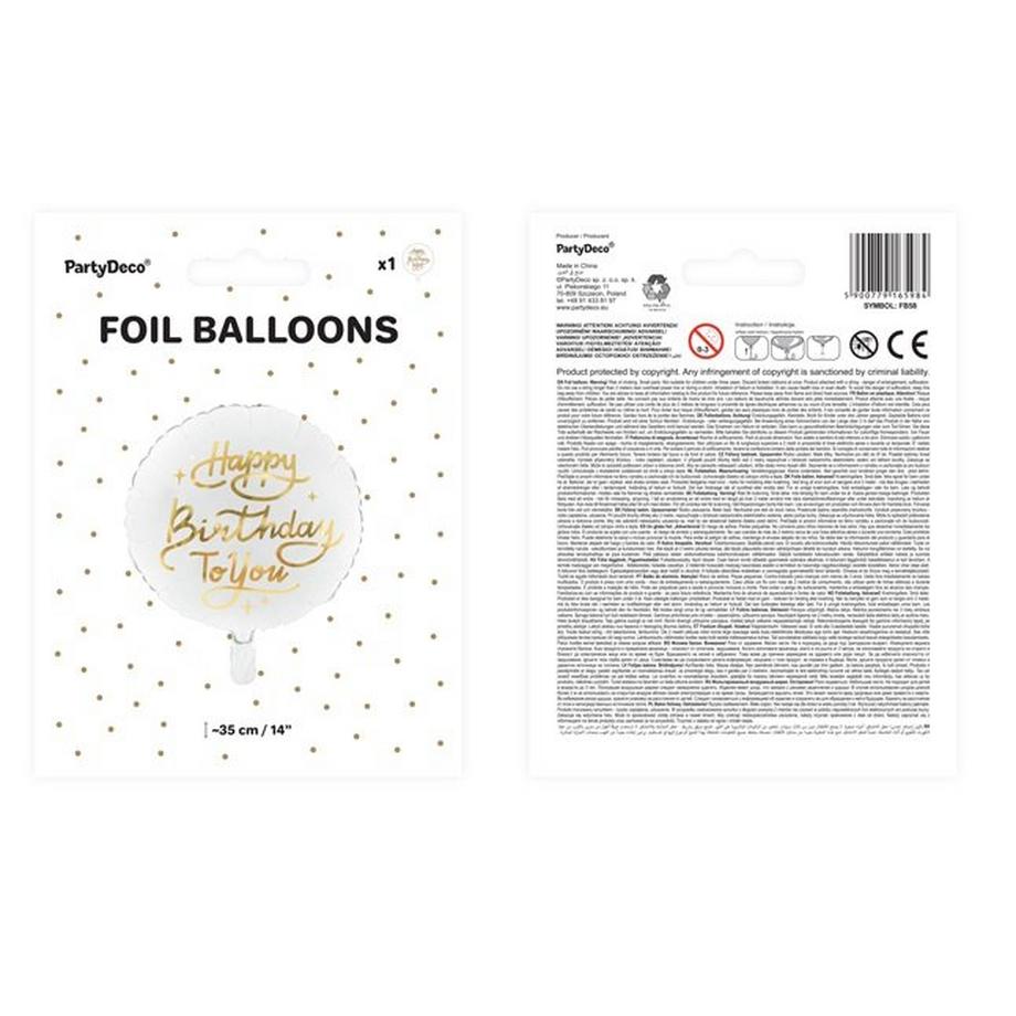 PartyDeco  Ballon en foil  Joyeux Anniversaire 