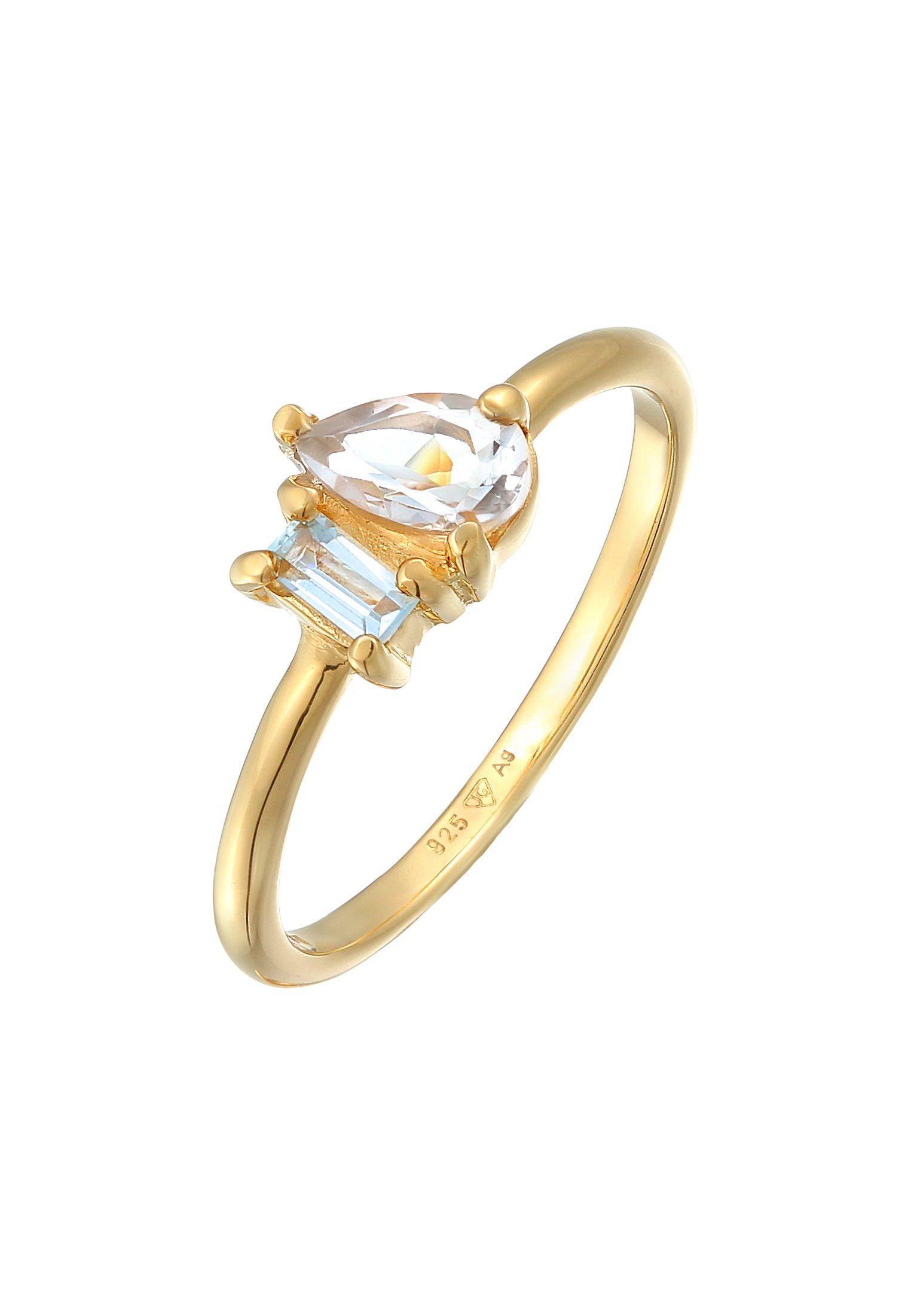 Image of Ring Topas Tropfen Elegant 925 Silber Damen Gold 56mm