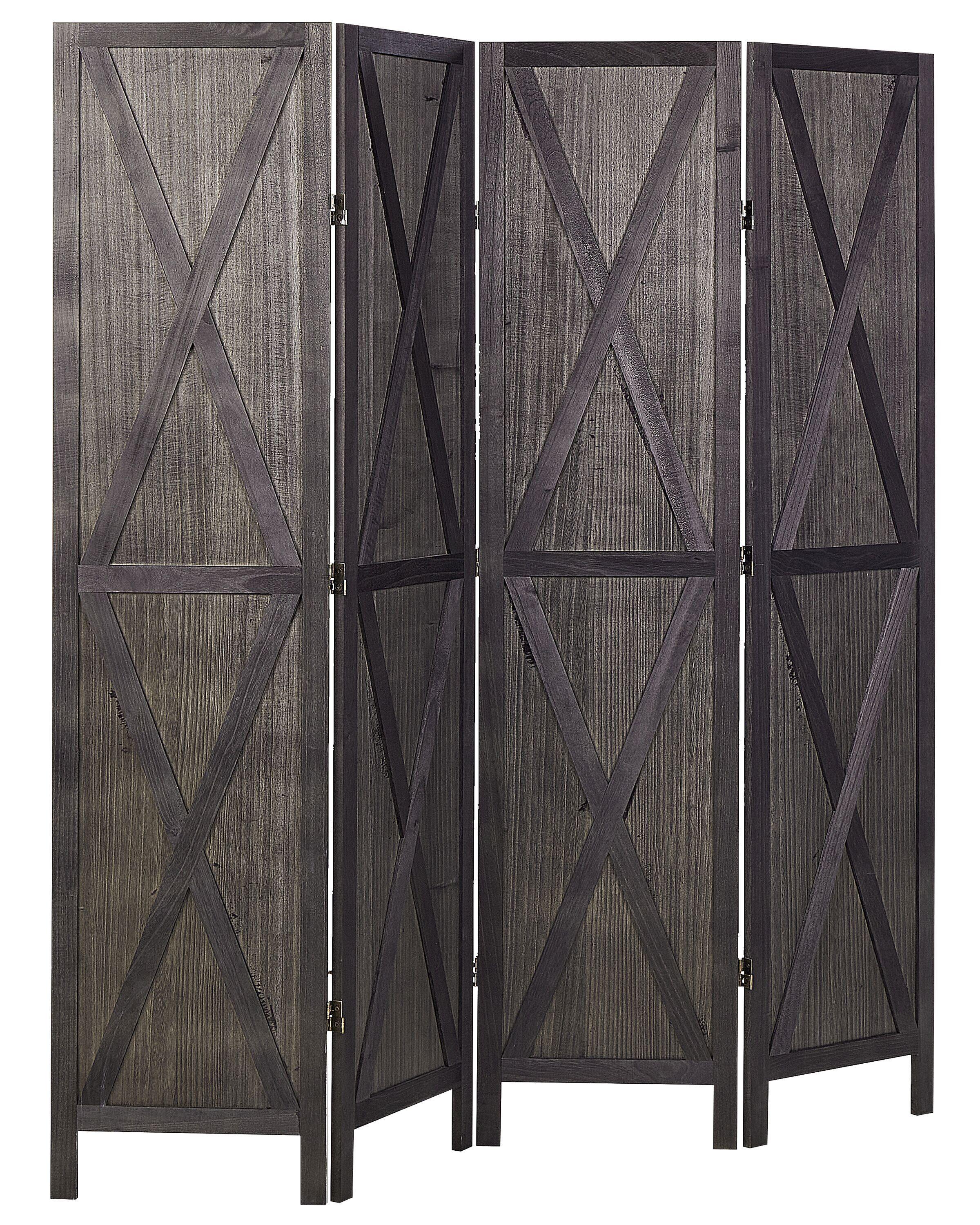 Beliani Raumteiler 4-teilig aus Paulownia-Holz Klassisch RIDANNA  