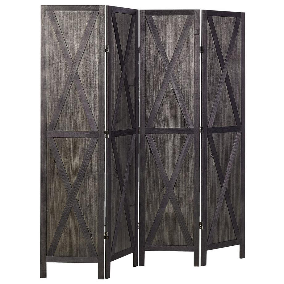 Beliani Divisorio per ambienti a 4 pannelli en Legno di Paulownia Classico RIDANNA  