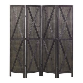 Beliani Raumteiler 4-teilig aus Paulownia-Holz Klassisch RIDANNA  