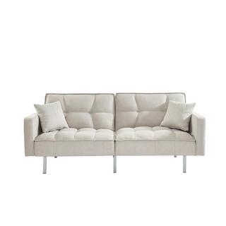 Vente-unique Schlafsofa Klappsofa 3Sitzer Stoff MINEY  