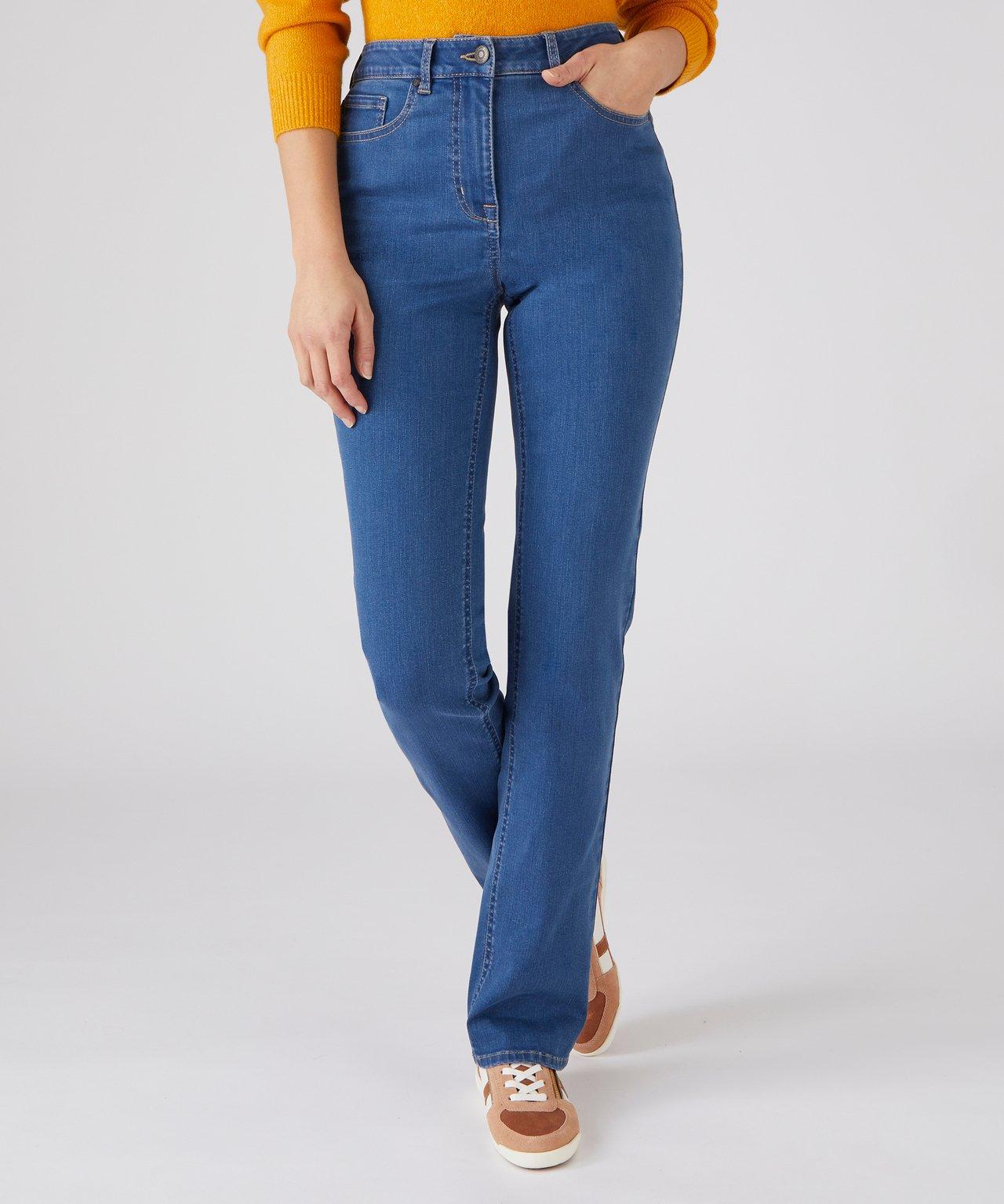 Image of Gerade Geschnittene Jeans, 2 Körpergrößen, Perfect Fit By . Damen Blau 54
