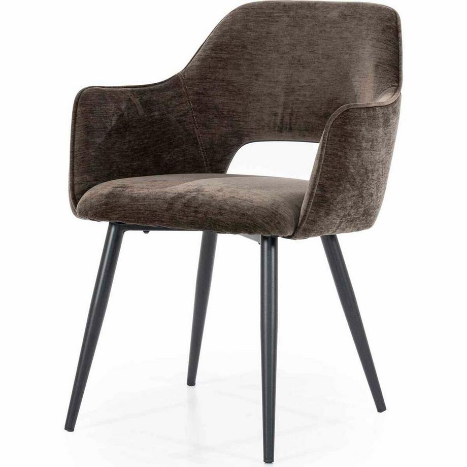 Chaise avec accoudoirs Esmee Mellow marron