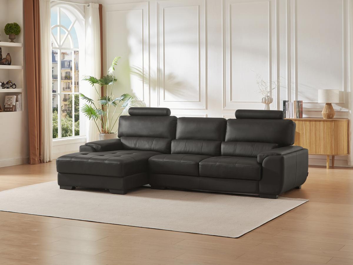 Vente-unique Ecksofa Leder Ecke Links METROPOLITAN II  