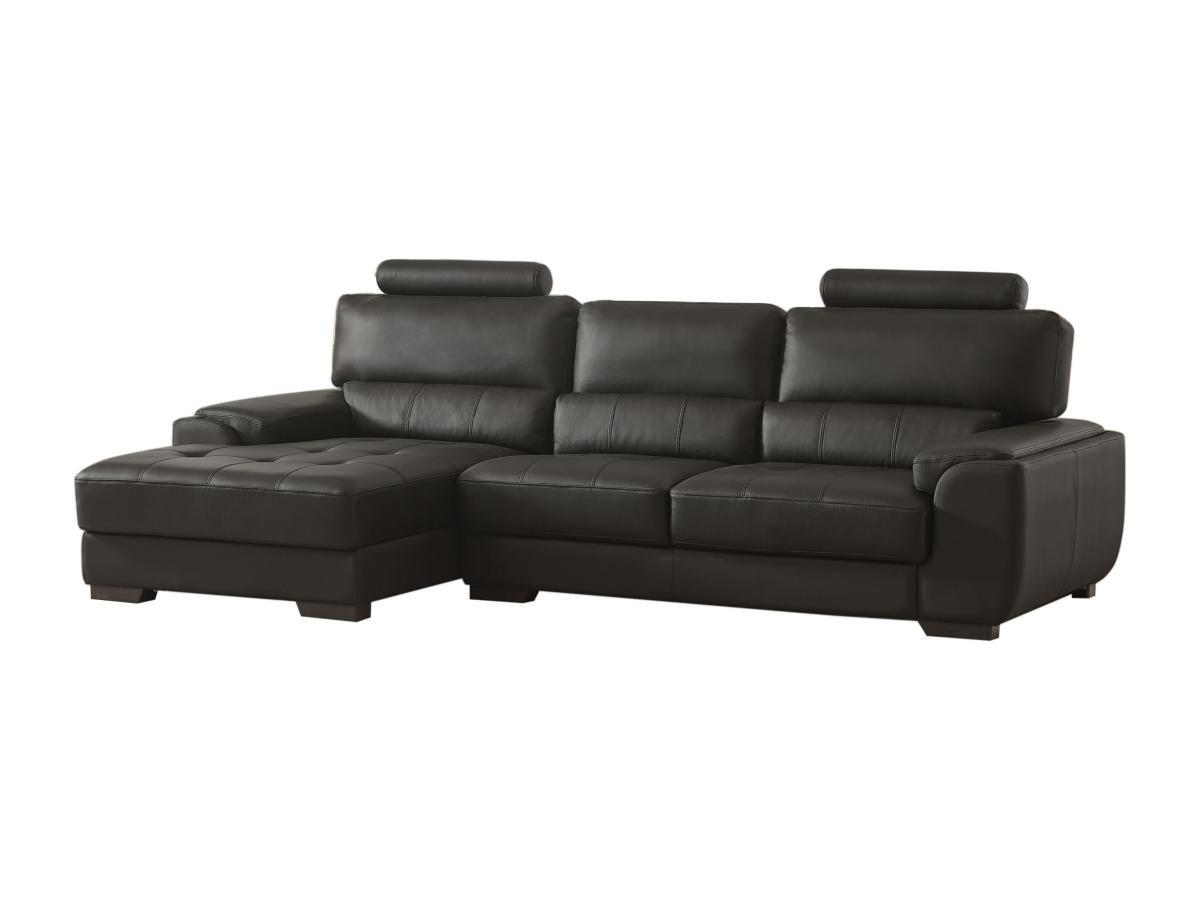 Vente-unique Ecksofa Leder Ecke Links METROPOLITAN II  