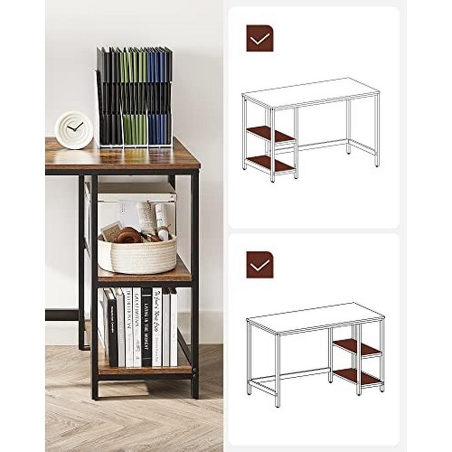 Songmics Bürotisch vintagebraun-schwarz  