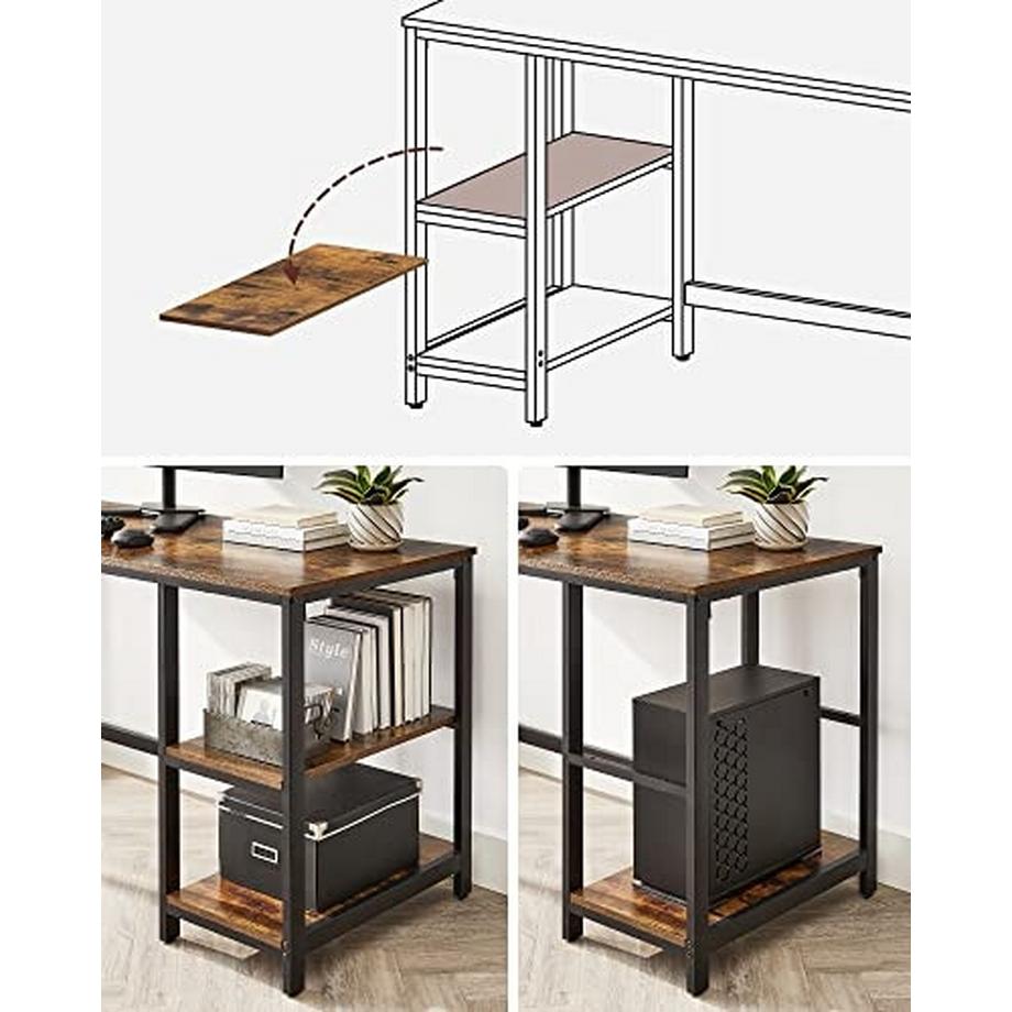 Songmics Bürotisch vintagebraun-schwarz  