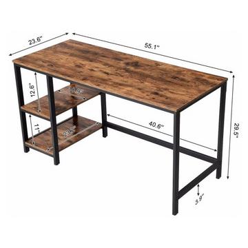 Bürotisch vintagebraun-schwarz