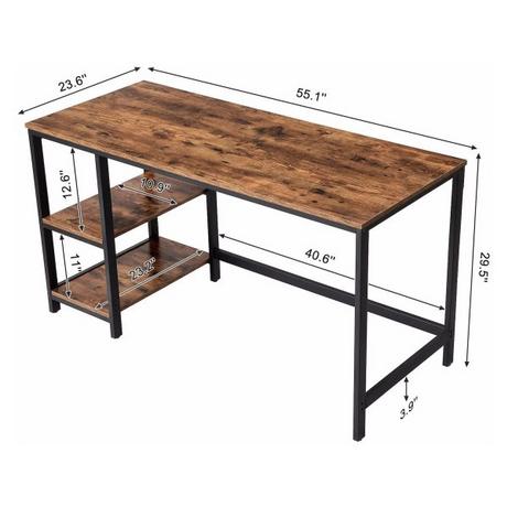Songmics Bürotisch vintagebraun-schwarz  