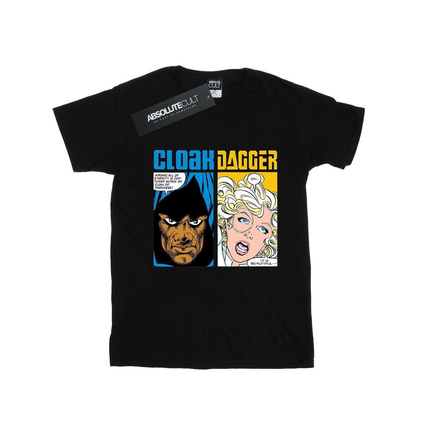 Image of Cloak And Dagger Comic Panels Tshirt Herren Schwarz L