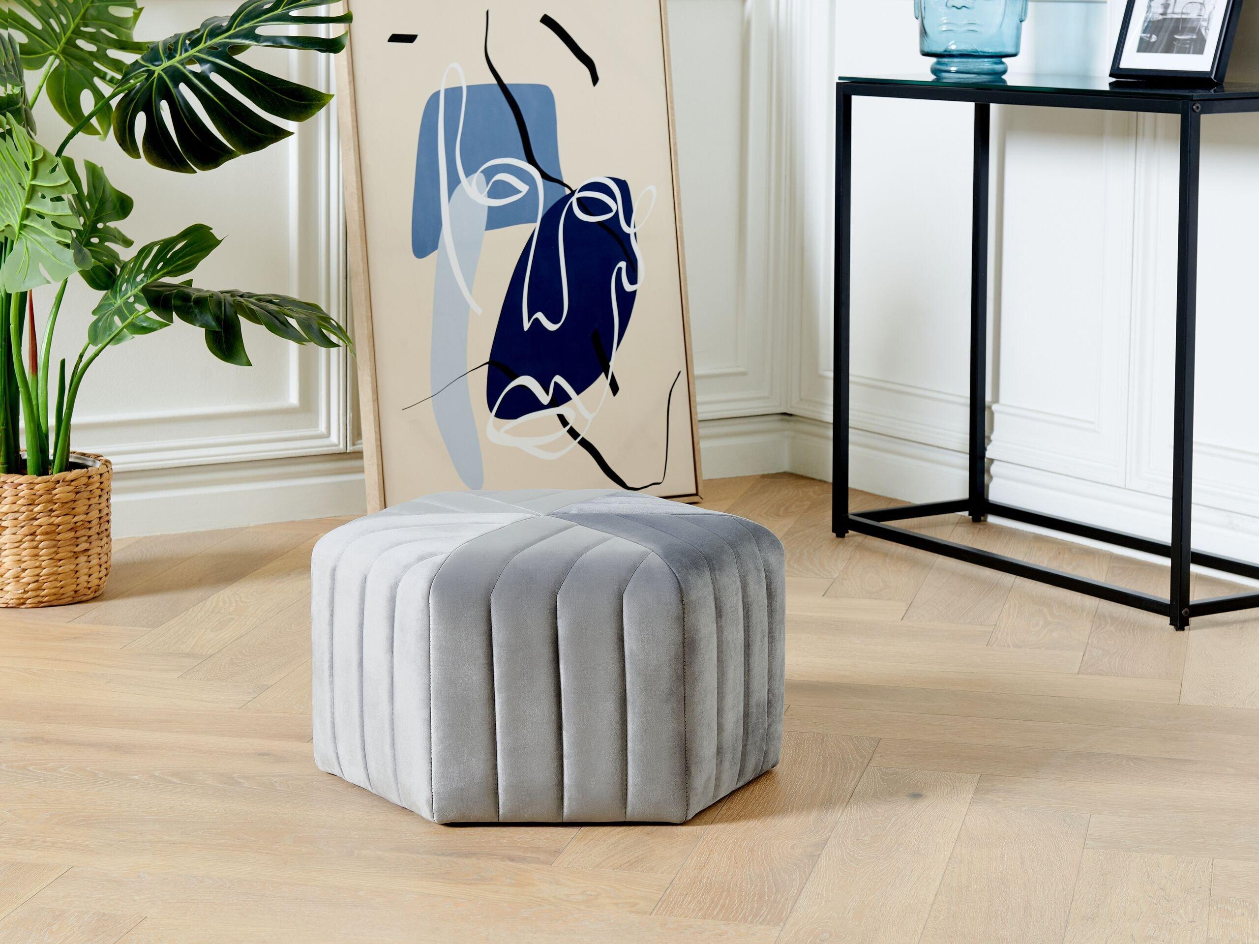 Beliani Pouf en Velours Glamour MURIETTA  