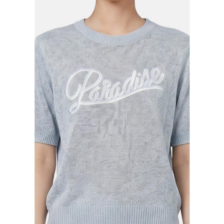 Roberta Rossi Top in maglia con stampa Paradise  