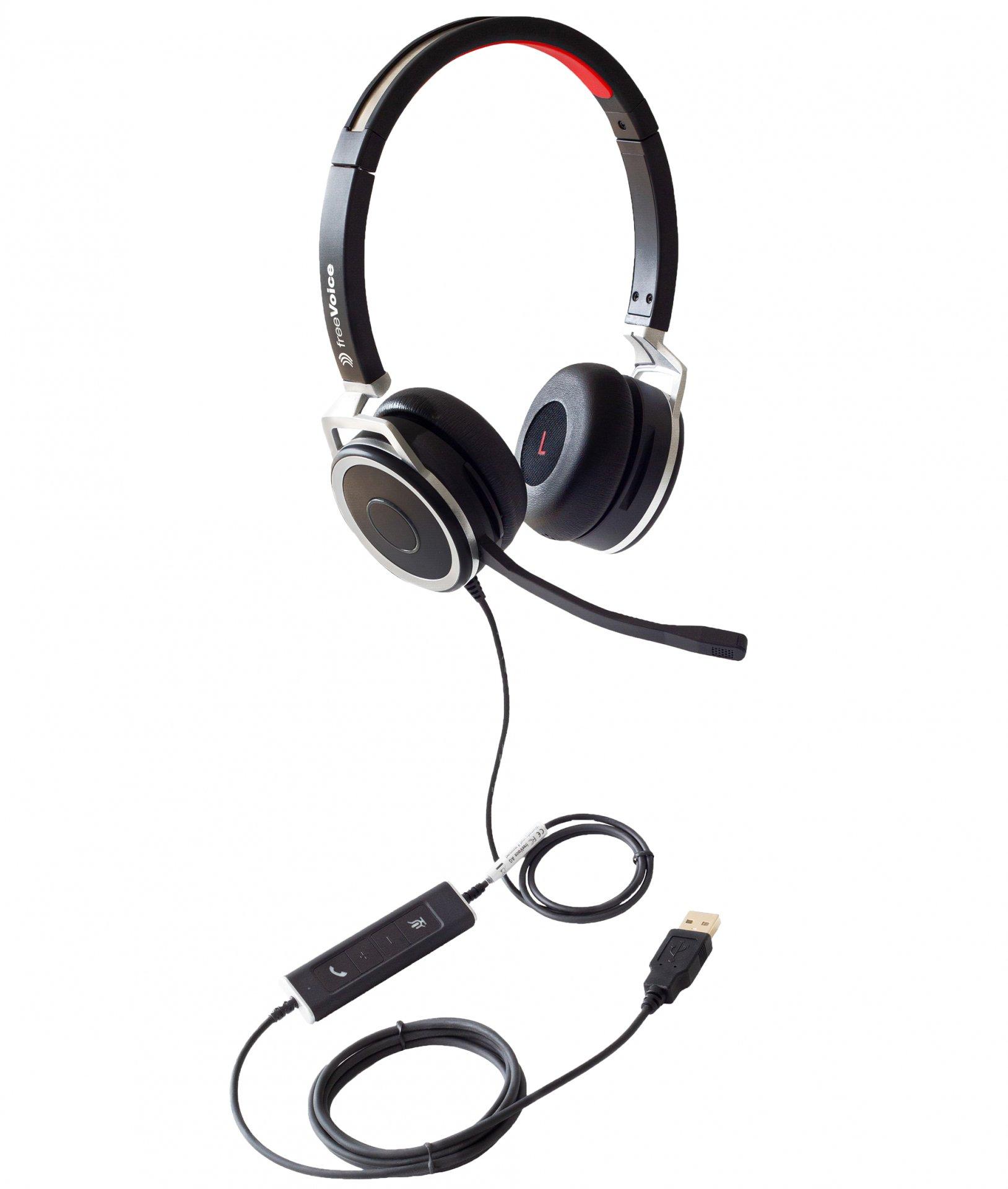 freeVoice  freeVoice Space 440 UC Kopfhörer Kabelgebunden Kopfband BüroCallcenter USB Typ-A Bluetooth Schwarz 