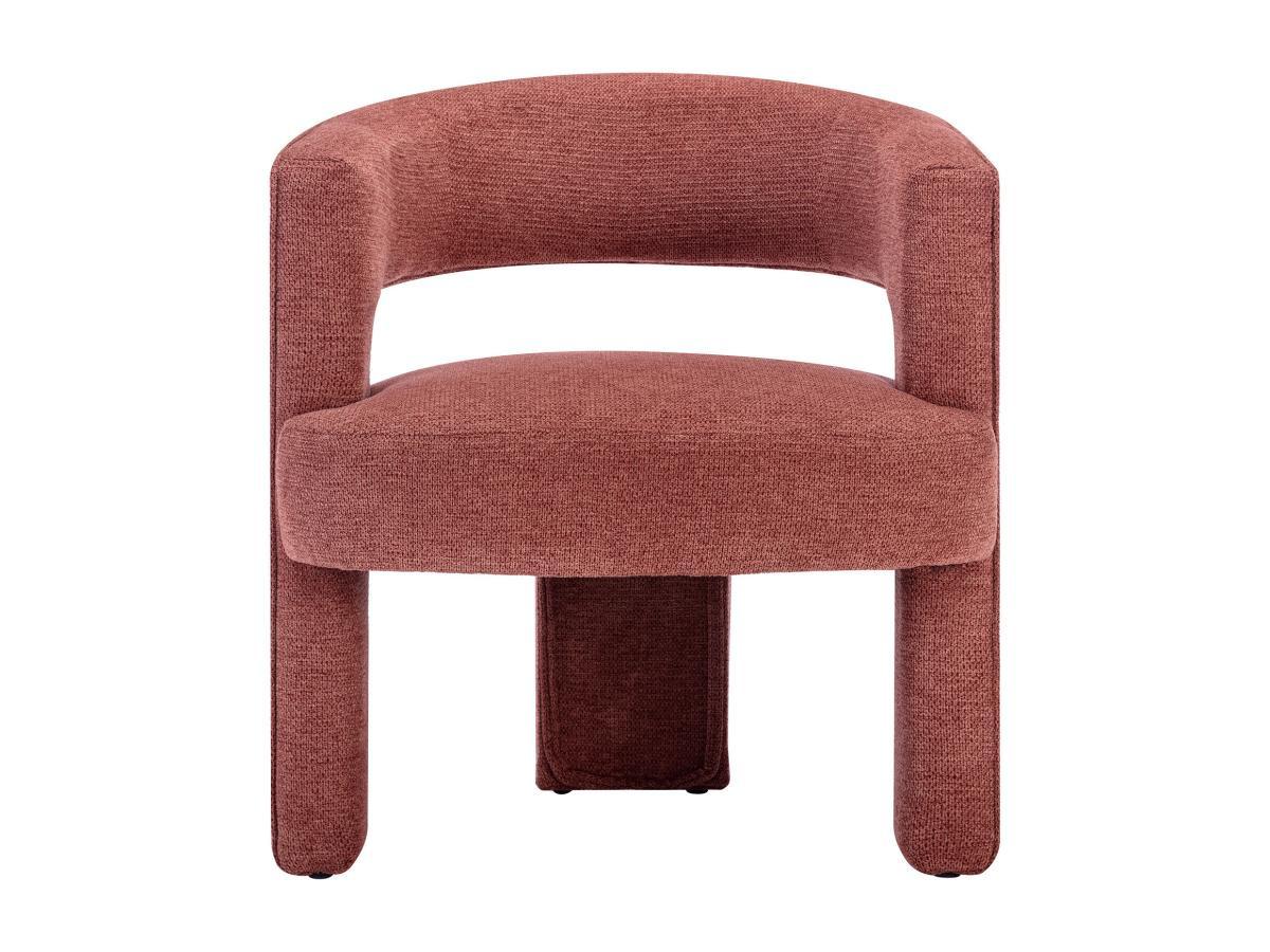 Vente-unique Fauteuil en tissu texturé terracotta FONTANOVA  