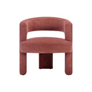 Vente-unique Fauteuil en tissu texturé terracotta FONTANOVA  