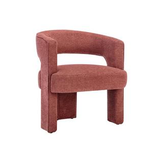 Vente-unique Fauteuil en tissu texturé terracotta FONTANOVA  