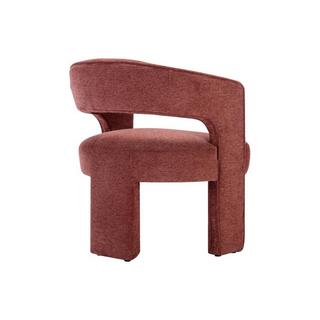 Vente-unique Fauteuil en tissu texturé terracotta FONTANOVA  