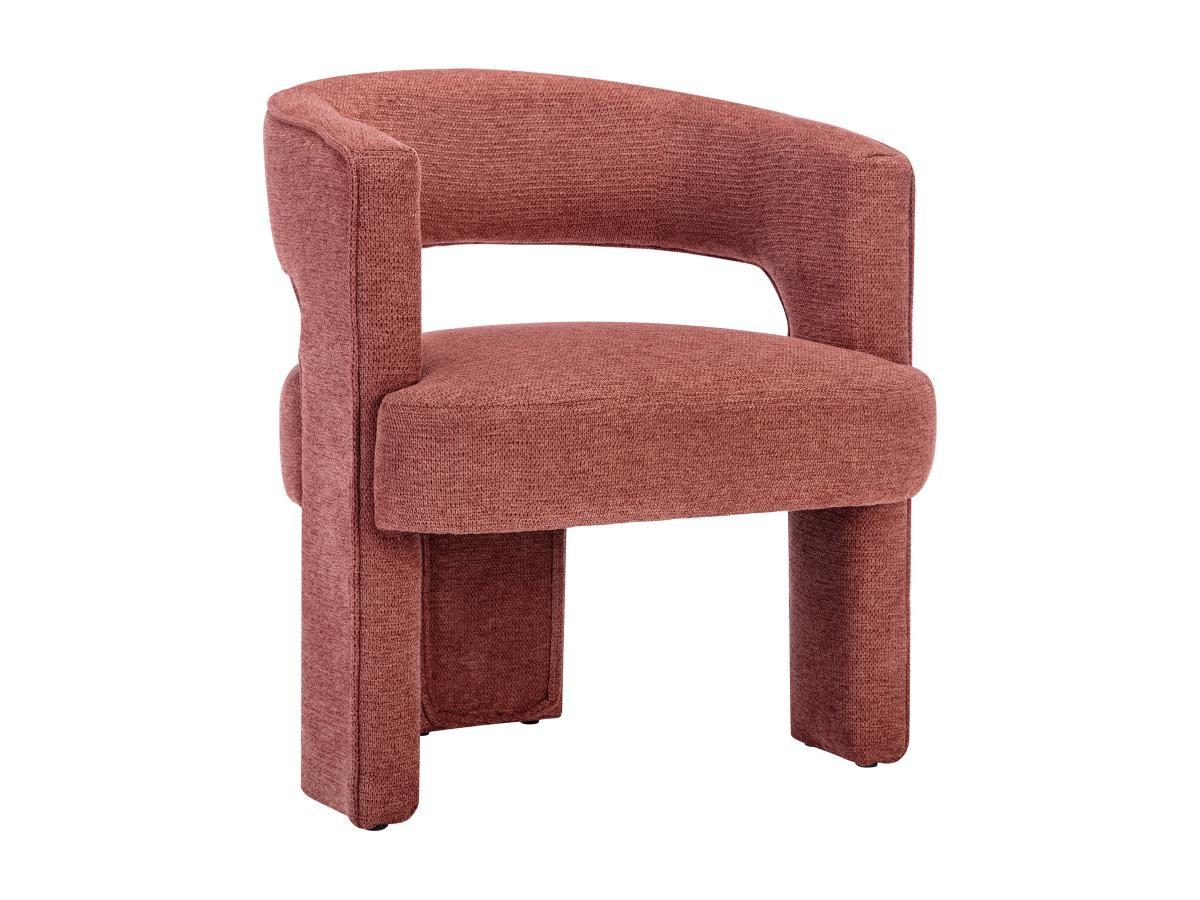 Vente-unique Fauteuil en tissu texturé terracotta FONTANOVA  