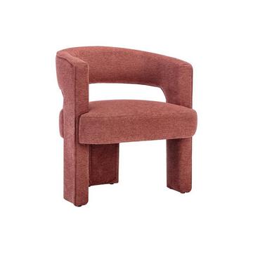 Fauteuil en tissu texturé terracotta FONTANOVA