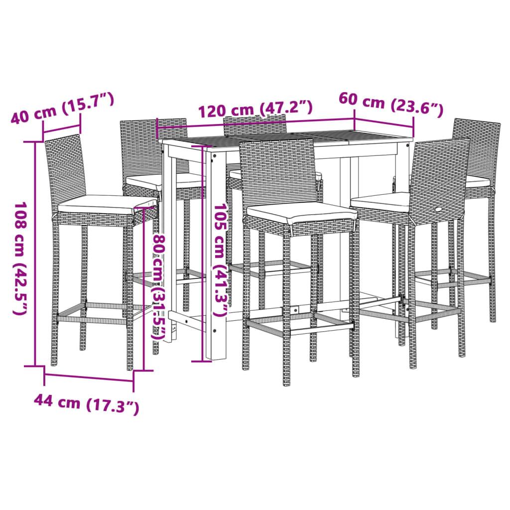 VidaXL Garten-bar-set poly-rattan  