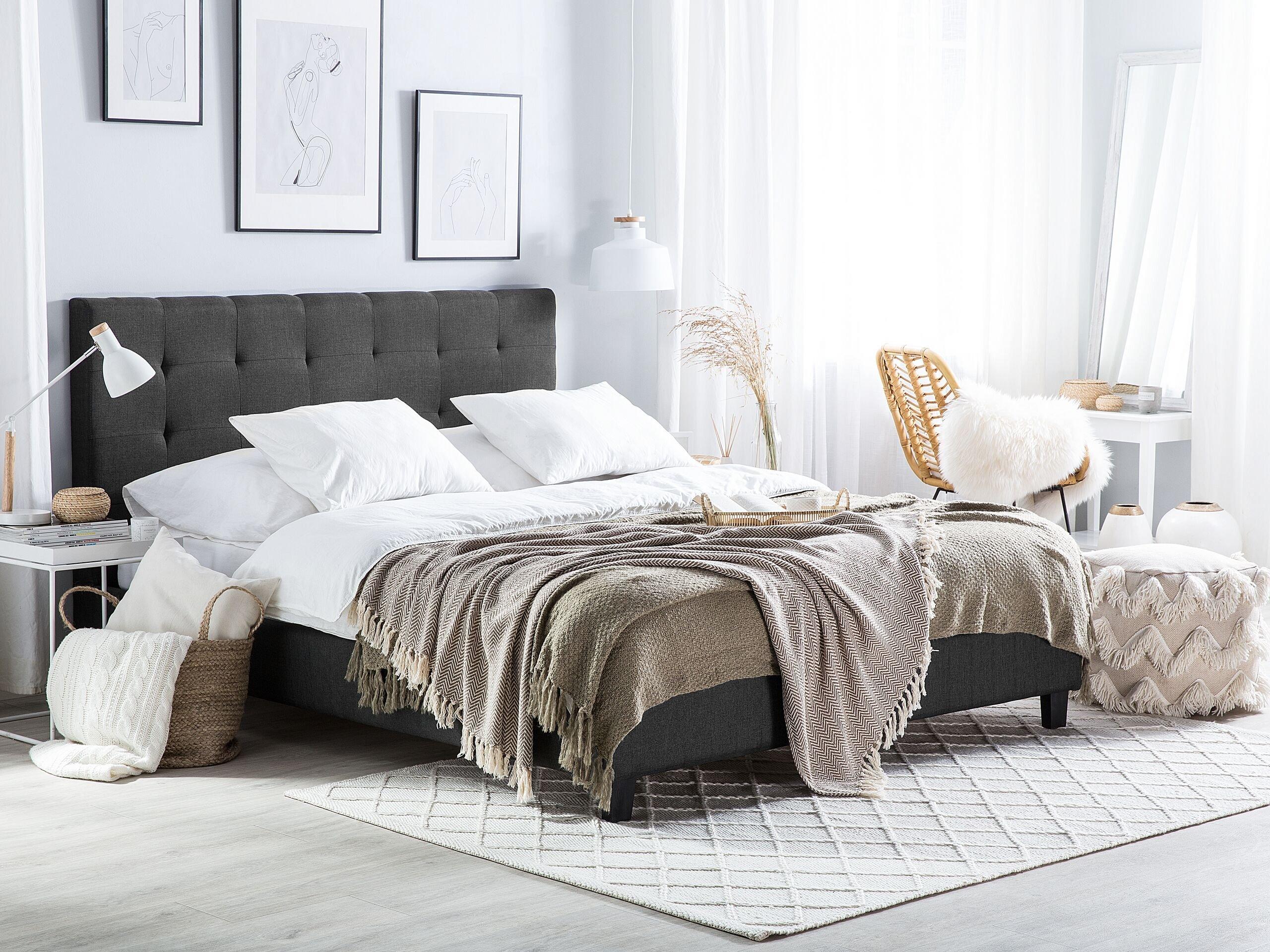 Beliani Letto con rete a doghe en Poliestere Glamour ROCHELLE  