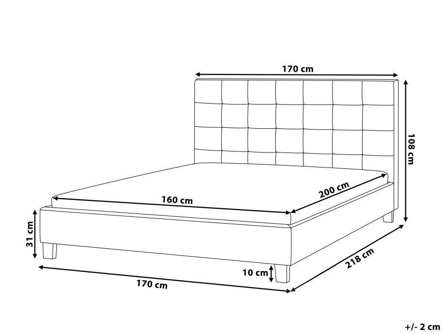 Beliani Letto con rete a doghe en Poliestere Glamour ROCHELLE  