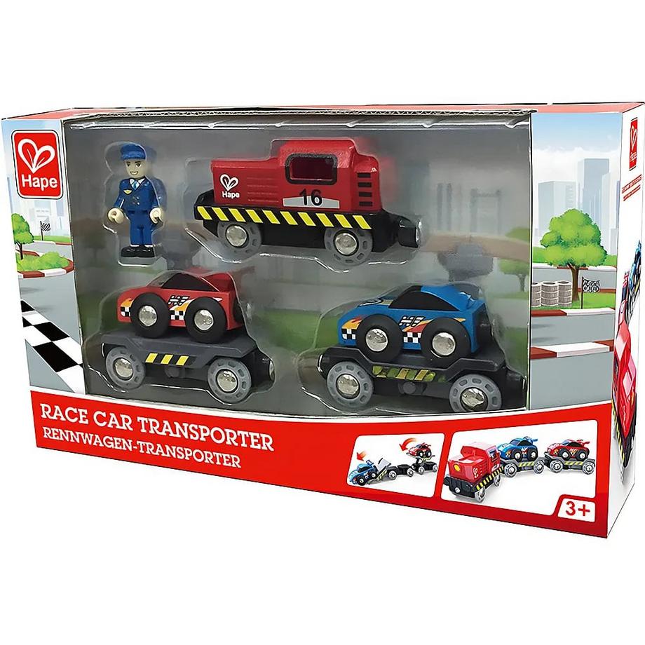 Hape  Eisenbahn Rennwagen-Transporter 