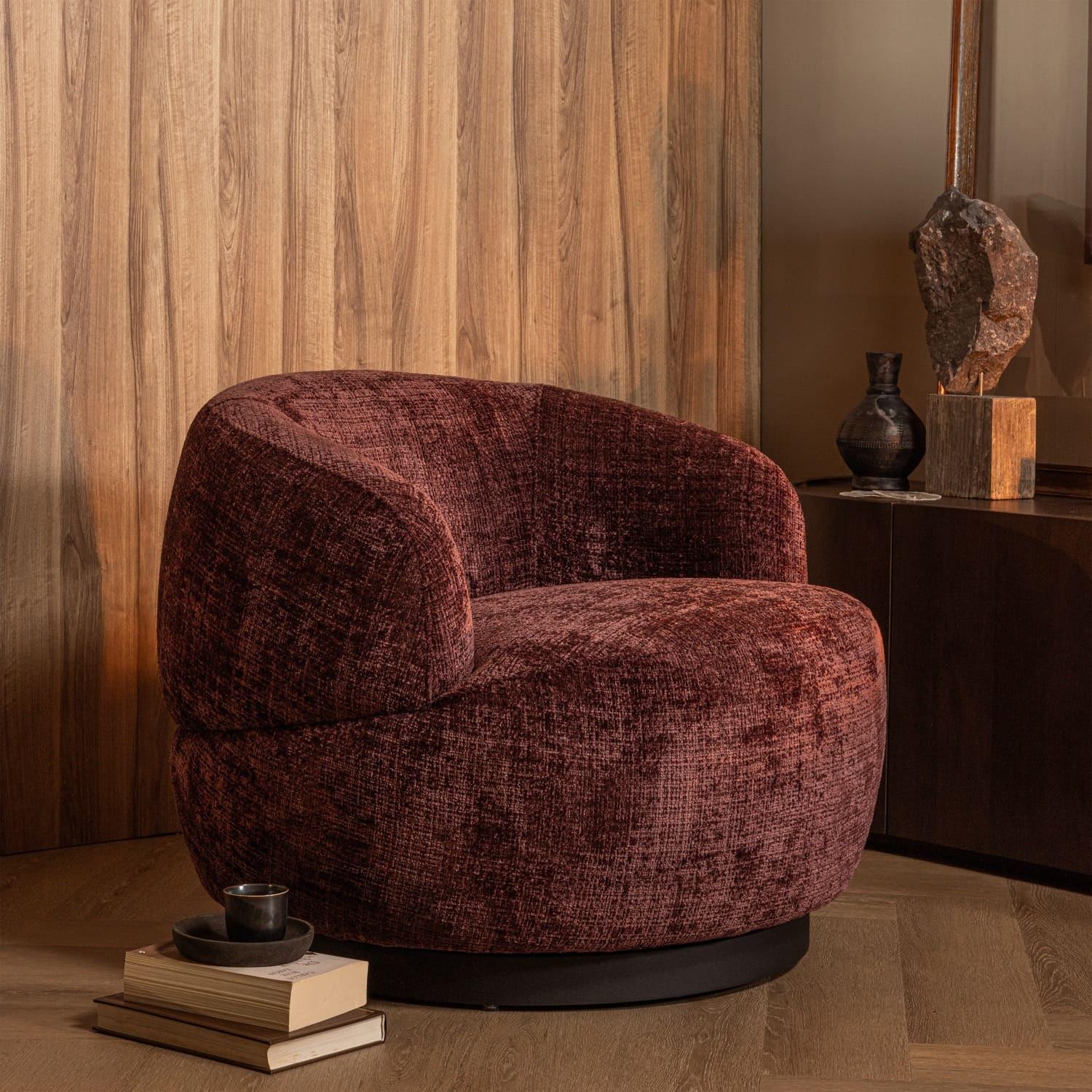 mutoni Fauteuil pivotant Woolly aubergine  