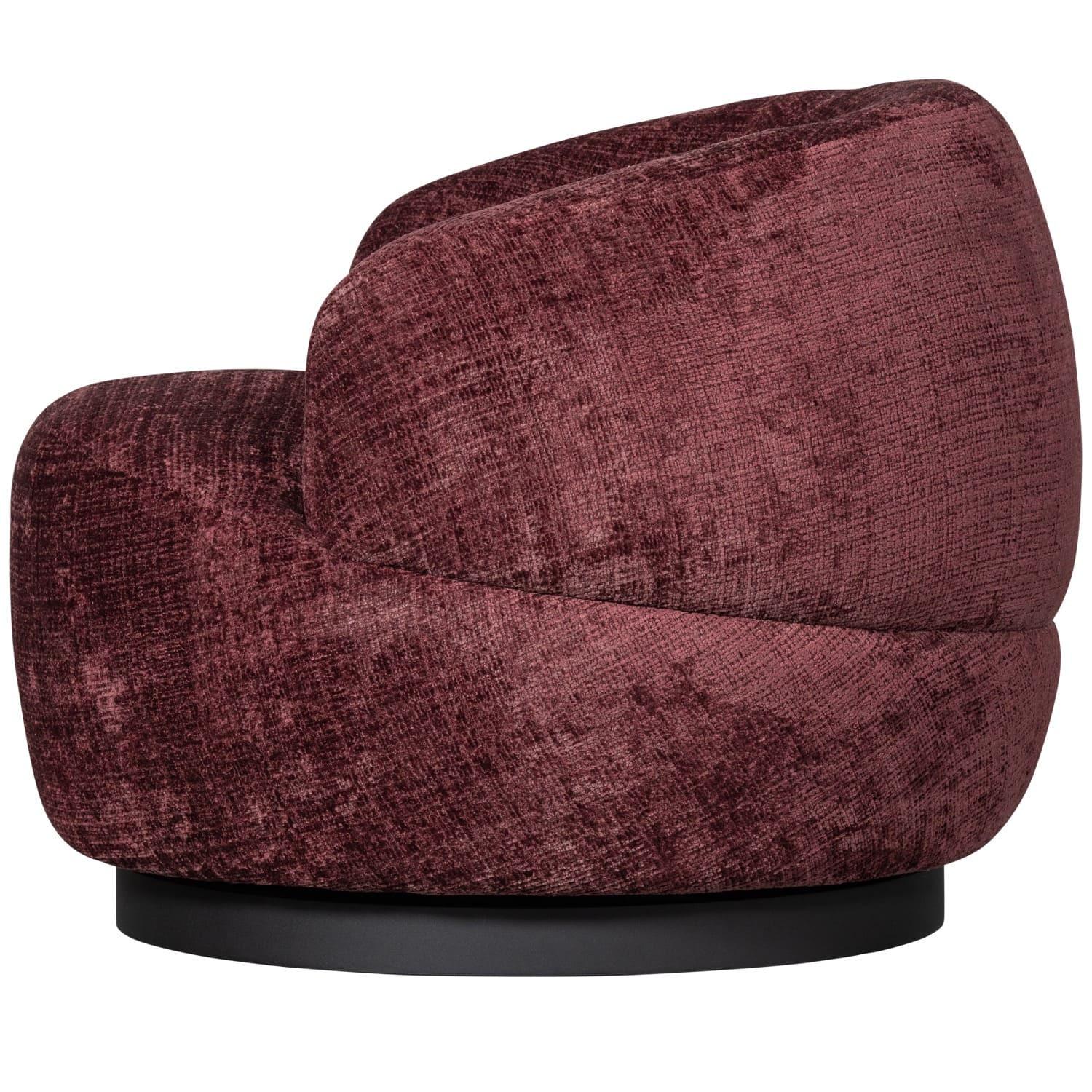 mutoni Fauteuil pivotant laineux aubergine  