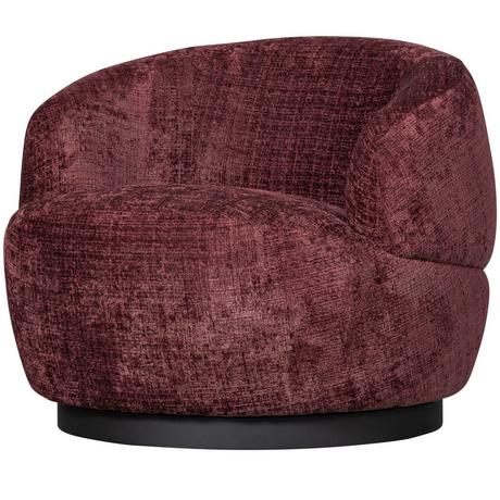 mutoni Fauteuil pivotant laineux aubergine  