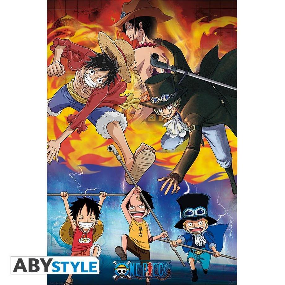 Poster - Roulé et filmé - One Piece - Ace, Sabo & Luffy