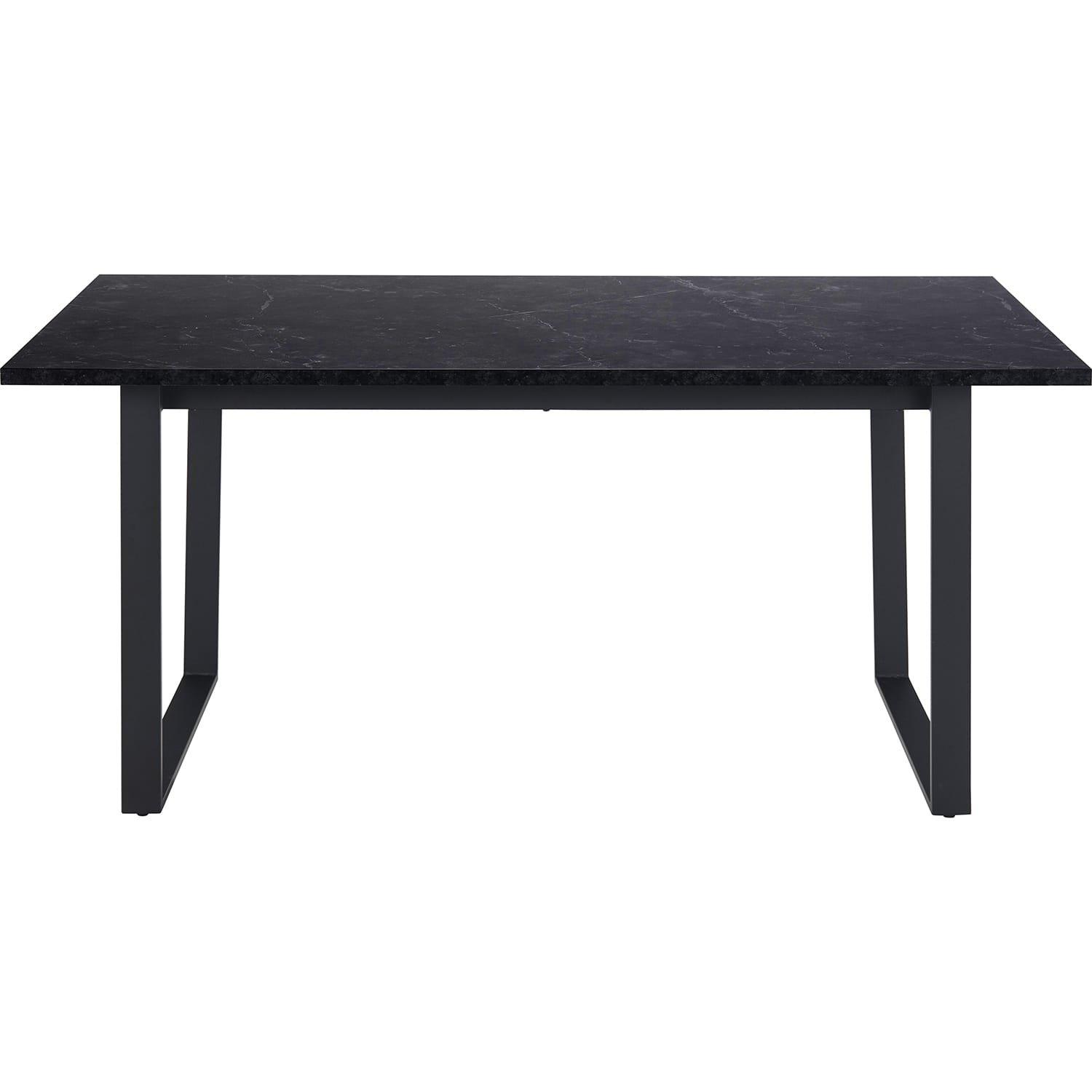 mutoni Table à manger Chicco mélaminé imprimé marbre noir 160x90x74cm  