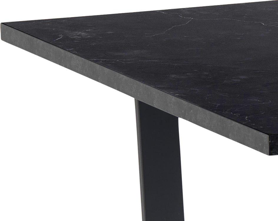 mutoni Table à manger Chicco mélaminé imprimé marbre noir 160x90x74cm  