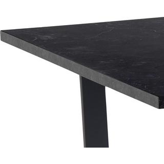 mutoni Table à manger Chicco mélaminé imprimé marbre noir 160x90x74cm  