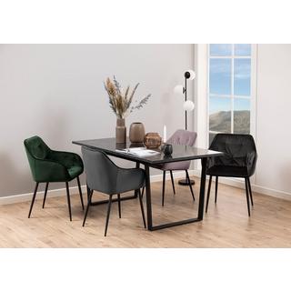 mutoni Table de salle à manger Chicco Mélamine Print Marbre Noir 160x90x74cm  