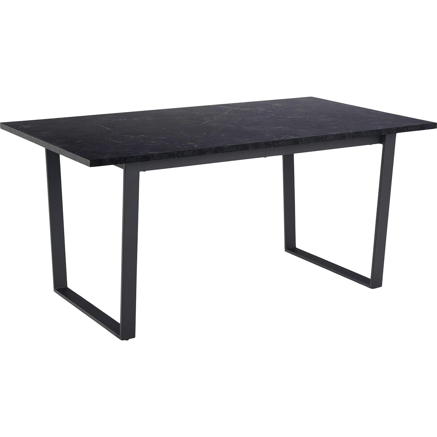 mutoni Table à manger Chicco mélaminé imprimé marbre noir 160x90x74cm  