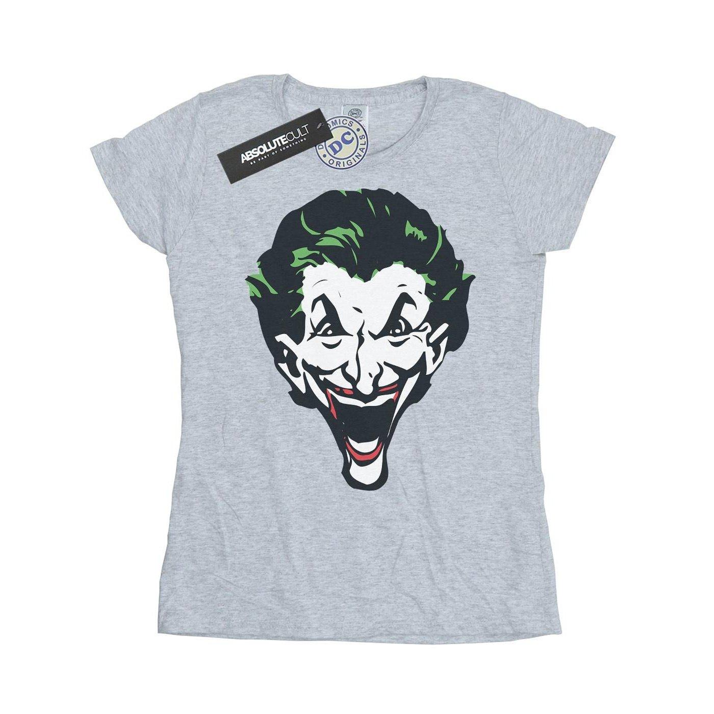 Image of The Joker Big Face Tshirt Damen Grau L