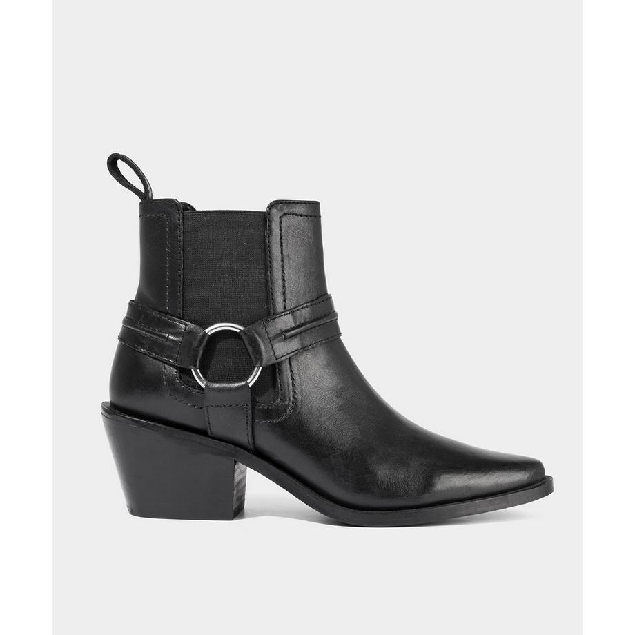 Schwarze Western-Stiefeletten aus Leder