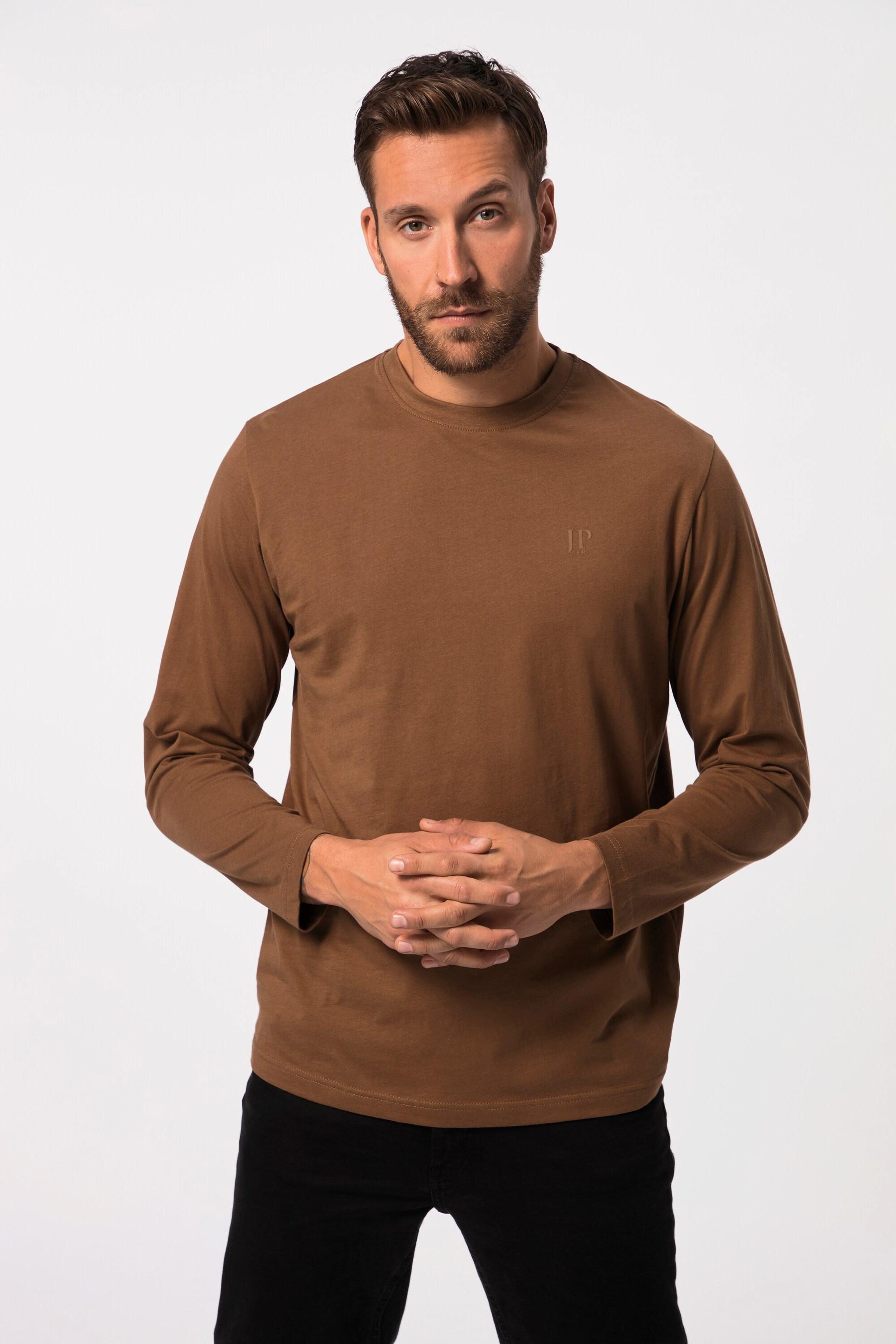 JP1880  T-shirt à manches longues Basic marron cuivre 