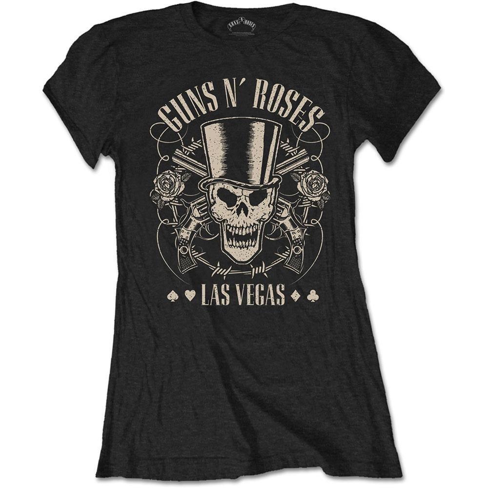 Image of Top Hat, Skull & Pistols Las Vegas Tshirt Damen Schwarz L