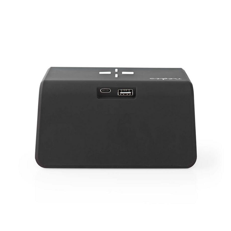 Nedis  Chargeur sans fil pour réveil | certifié Qi | 5 / 7,5 / 10 / 15 W | USB A-Tap | Veilleuse | 2 heures d'alarme | Fonction Snooze 