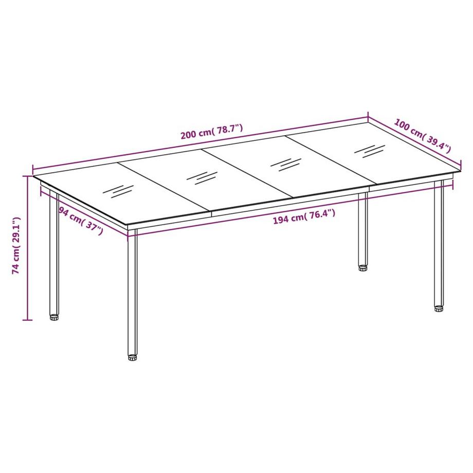 VidaXL set da pranzo da giardino PVC  