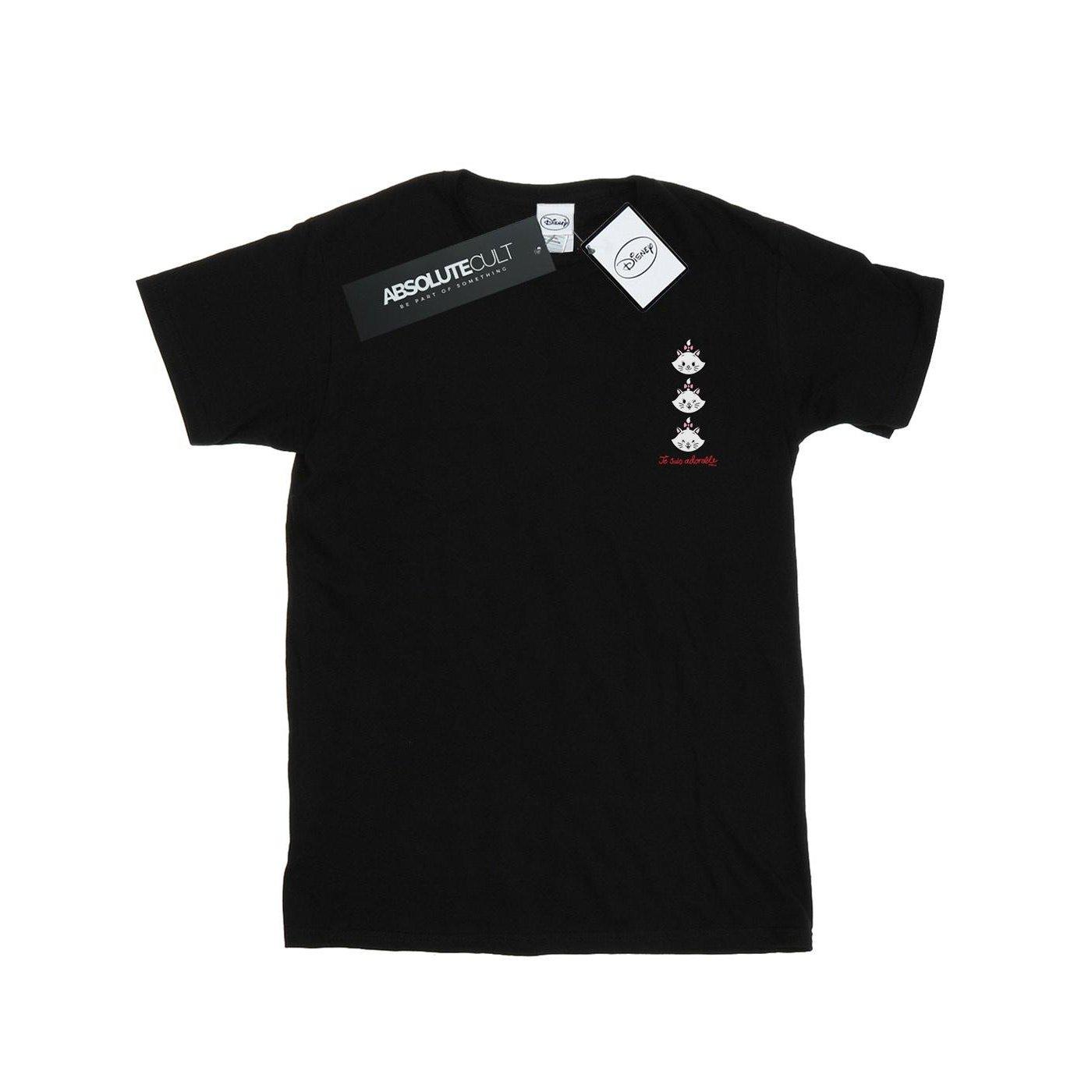 Image of Aristocats Marie Breast Print Tshirt Unisex Schwarz 116
